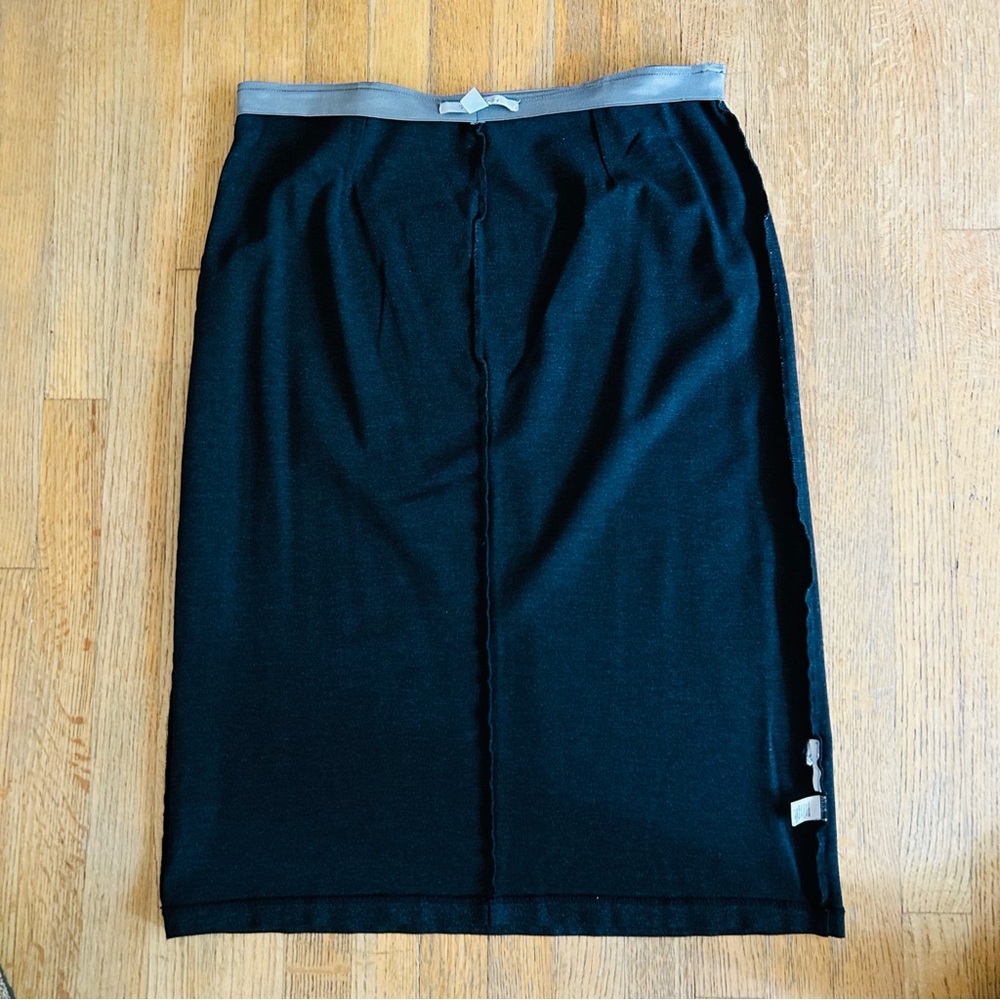 Vocabulary Gray Charcoal Heathered Elastic Waist Stretch Pencil Skirt, size L - Picture 5 of 7